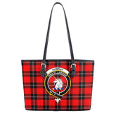 Ramsay Modern Tartan Crest Leather Tote Bag
